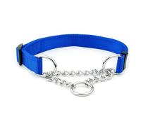 Collar de metal para mascotas, reutilizable, universal, de repuesto, ajustable, para camping, caminar, jugar, remolque, accesorios de nailon, color azul