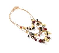 Collar de moda para mujer con múltiples capas de factores de hojas de corazón y flores para entusiastas de la moda, joyería hecha a mano para mujeres