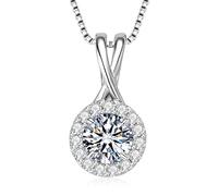 Collar de moissanita para mujer de 1 a 3 quilates creado en laboratorio con colgante de diamante de imitación Hola, regalo para su esposa, mamá, hija, joyería, boda, aniversario, cumpleaños, San