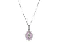 Collar de Mujer AMEN CLANSMBRO 925% Plata Angel Protector Rosa