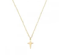 Collar de Mujer AMEN CLCRPIG3 925% Plata Dorado Cruz