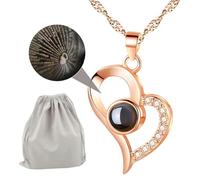 Collar de mujer, collar Te Amo en 100 idiomas, collar de corazón, collar de pareja, para novia, esposa, mejor amiga, cumpleaños, día de la madre, día de San Valentín