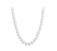 Collar de nácar de 5 mm - Collar con colgante minimalista de plata de ley 925 para mujer, cadena ajustable