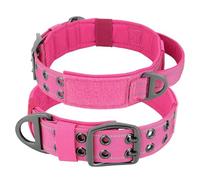 Collar De Nailon para Entrenamiento De Mascotas, Caza Y Acampada, Táctico Militar, Pastor, Bulldog, Labrador, con Mango De Control,Rosa,SG