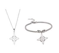 Collar de Nudo de Bruja para Mujer de Acero Inoxidable Irlandés de 4 Puntas Colgante de Nudo Celta de Regalo de Joyería Mágica (plata 5)