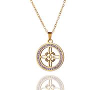 Collar de Nudo de Bruja para Mujer de Acero Inoxidable Irlandés de 4 Puntas Colgante de Nudo Celta de Regalo de Joyería Mágica (oro 8)