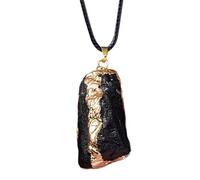 Collar de obsidiana negra con colgante de obsidiana negra, elegante collar de para hombre y mujer, colgante decorativo, Siehe Beschreibung, Obsidiana, Ver descripción