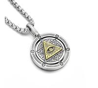 Collar de ojo de Horus, ojo de Dios, colgante giratorio contra el mal de ojo, joyería de amuleto egipcio retro extraño para hombre