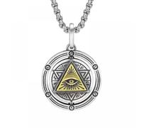 Collar de ojo de Horus, ojo de Dios, colgante giratorio contra el mal de ojo, joyería egipcia retro extraña para hombre