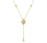 Collar de ópalo Natural con Encaje de pétalos, Disfraz Largo Chapado en Plata S925 en Oro Amarillo de 9K