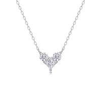 Collar de oro blanco Au750 con colgante cuadrado de moissanita, puzle de corazón, 45 cm, Oro blanco 585 de 14 quilates, Moissanita