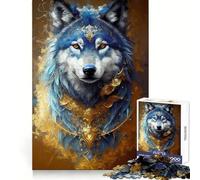 Collar de Oro con Lobo Azul, Rompecabezas de 1000 Piezas para Adultos, estimulación cognitiva, Entretenimiento, Cierre Seguro, Feliz Navidad (50x75cm)