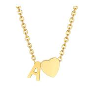 Collar de oro para mujer, collar con colgante único para mujer, colgante de amor con letras, un juego de collar vintage de acero inoxidable, 40 cm, Acero inoxidable, No es una piedra preciosa