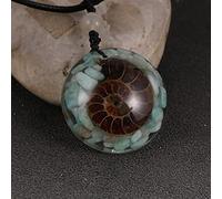 Collar de oronge de grava con astillas de piedra natural, colgante de conchas marinas de concha de fósiles energéticos de orgonita,30 mm