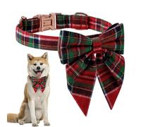 Collar de pajarita para perro de Navidad a cuadros clásicos de | Collares De Vacaciones Ajustables Lindos Para Perros Y Cachorros Collar Festivo De Navidad Escocés Clásico