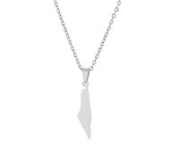 Collar de Palestina con colgante de acero inoxidable para mujeres y hombres, diseño de mapa del país, accesorios diarios, Chapado en oro, No es una piedra preciosa