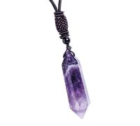 Collar de para hombre, colgante hexagonal de natural, collar de punta de piedra cruda, cordón de cuerda hecho a mano, piedra preciosa de , diseño de longitud ajustable, regalo