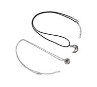 Collar de Pareja, Firme, Resistente, de Moda, de Aleación, con Forma de Luna, Collar con Colgante, Exquisito para Fiestas de Baile(Color 1)