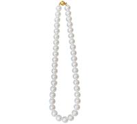 Collar de perlas blancas de 10 mm para mujer, colgante de 17.7 pulgadas con cierre de adsorción, perfecto para bodas y citas, Perla, No es una piedra preciosa