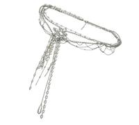 Collar de perlas con borlas de múltiples capas y cintura ajustable para mujer, ideal para veranos y ocasiones especiales, cadena de diamantes de imitación