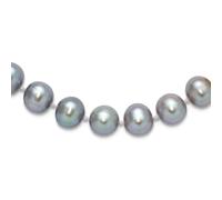 Collar de perlas cultivadas en agua dulce de oro blanco de 14 quilates de 7 8 mm casi redondo, 41 cm, regalo de joyería para mamá, talla única, Oro Metal Perla, No es una piedra preciosa