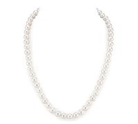 Collar de Perlas Cultivadas para Mujer, Perlas color blanco, Cierre del Collar en Plata de Ley 925