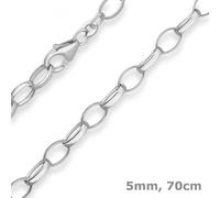 Collar De Perlas De 5Mm Cadena De Plata 925 70Cm