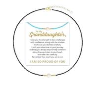 Collar de perlas de agua dulce con texto en inglés «To My Granddaughter», gargantilla bohemia hecha a mano, collar con colgante de perlas pequeñas y delicadas, joyería minimalista, regalos para