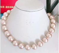 Collar de Perlas de Concha de los Mares del Sur de 15 mm de Color Beige Claro, de Moda, de 18 a 36 Pulgadas, AAA+-18 Pulgadas, 1