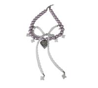 Collar de perlas de doble capa con cuentas de dopamina y morado para una elegante joyería de capas, cadena de clavícula, ligera, ajuste cómodo, joyería de perlas