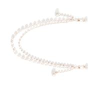 Collar de perlas de imitación de doble nivel, borlas que no perforan, cadena de pezón, collar de pecho, accesorio de joyería corporal para mujeres, accesorios de lencería