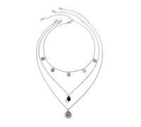 Collar de perlas de lentejuelas de metal multicapa para mujer que busca estilos oscuros únicos y declaración de moda