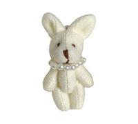 Collar de perlas dulces con llavero de conejos, colgante para teléfono, textura suave, para la escuela, joyería de moda, adorno de felpa de Navidad con perlas