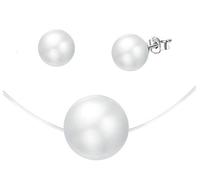 Collar de perlas invisibles, gargantilla, collar corto con cadena de nylon, colgante de perlas para niña mujer, pendientes de perlas, juegos de joyas, regalo de aniversario de Navidad