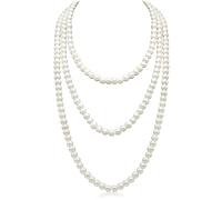 Collar de Perlas para Mujer,1920s Collar de Imitación de Artificiales 150 Cm Perlas para Mujeres Y Madres