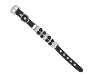 Collar de Perlas para Perro Pequeño Ajustable Cristales Negros | Cuero PU, Brillo Duradero, para Cachorros y Razas Toy, Estilo Elegante para Eventos