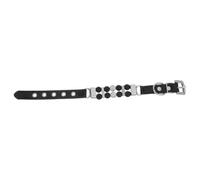 Collar de Perlas para Perro Pequeño, Ajustable, de Cuero PU Negro | Cuentas y Brillantes de Vidrio, Estilo Chic para Cachorros, Adecuado para Sesiones y Desfiles