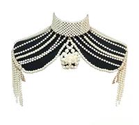 Collar de perlas tejidas con cuentas de cuello alto, joyería corporal, babero, cadena de hombro, conjunto de collar para mujer