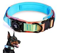 Collar de perro AirTag impermeable 2026, collar táctico militar con soporte para AirTag, cómodo mango de control y hebilla de metal, soporte para collar de perro GPS para perros medianos a grandes