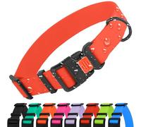 Collar de perro ajustable resistente al agua con anillo en D y hebilla separable, nailon recubierto de PVC, resistente al olor y al barro, fácil de limpiar para perros pequeños, medianos y grandes