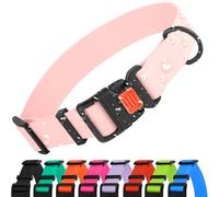 Collar de perro ajustable resistente al agua con anillo en D y hebilla separable, nailon recubierto de PVC, resistente al olor y al barro, fácil de limpiar para perros pequeños, medianos y grandes