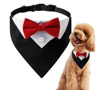 Collar de perro - Algodón 18x13cm | Bandana suave para collar de perro con pajarita de boda y bufanda elegante | Accesorio formal elegante para perros de tamaño mediano