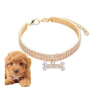 Collar de perro brillante - Collar de y gato, piedra de estrás decorativa con colgante de hueso colgante, joyería ajustable de , opción práctica para mascotas razas, P