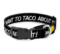 Collar de Perro Buckle-Down Taco Cat I Don 'T Want to Taco 'BoUTIT Martingale, 3,8 cm de Ancho, Cuello Mediano de 40,64 cm