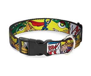 Collar de Perro Clip de plástico clásico acción cómics número 1 Cubierta Superman elevación Coche 16 a 23 Pulgadas 1.5 Pulgadas de Ancho