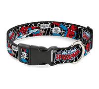 Collar de Perro Clip de plástico Spider Man In Action2 Amazing Spider Man 9 a 15 Pulgadas 1.0 Pulgadas de Ancho