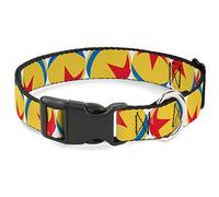 Collar de Perro Clip plástico Disney Pixar Luxo Ball Repetir Blanco Amarillo Azul Rojo 30 a 18 Pulgadas 1.5 Pulgadas de Ancho