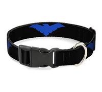 Collar de Perro con Clip de plástico con Logotipo de Nightwing Negro Azul de 11 a 17 Pulgadas de Ancho de 1.0 Pulgadas