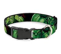 Collar de Perro con Clip de plástico Marvel Hulk Close Up Poses de 11 a 17 Pulgadas y 1 Pulgada de Ancho