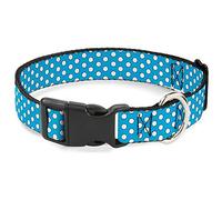 Collar de Perro con Clip de plástico Minnie Mouse Dots Azul Negro Blanco de 16 a 23 Pulgadas de Ancho 1.5 Pulgadas